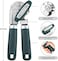 Beneno Manual Can Opener, Green, Carbon Steel Blade, Soft Rubber Handle, Built-in Bottle Opener