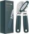 Beneno Manual Can Opener, Green, Carbon Steel Blade, Soft Rubber Handle, Built-in Bottle Opener