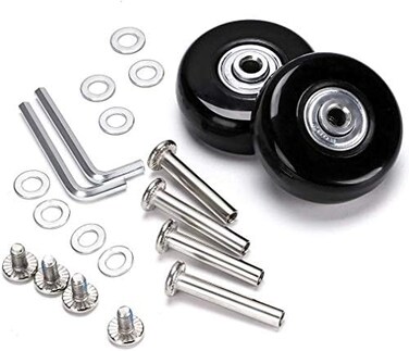 F-ber Suitcase Luggage Wheels Replacement Kit OD60mm Wheels ABEC 608zz Skate Inline Outdoor Skate Replacement Wheels Multiple Sizes, Set of (2Wheels (OD:60 W:18 ID:6 Axles: 3035