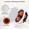 Herdio 6.5'' Bluetooth in Wall in Ceiling Speakers 600W 2-Way Flush Mount Speakers System with Wall Amplifier Receiver for Home Theater Office Bathroom(2Pairs, Paintable-Grille