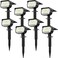 LANSOW Solar Spot Lights Outdoor, [8 Pack/57 LED] 2-in-1 Solar Landscape Spotlights, 3 Modes IP65 Waterproof Dusk to Dawn Solar Powered Flood Wall Lights for Outside Yard Garden Pathway(Cool White