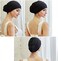 HAOZAIKEJI Women Turban Swim Cap Elastic Bathing Cap Long Short Hair Pleated Turban Swimming Cap Extra Large Soft Beanie Cap (Black
