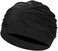HAOZAIKEJI Women Turban Swim Cap Elastic Bathing Cap Long Short Hair Pleated Turban Swimming Cap Extra Large Soft Beanie Cap (Black