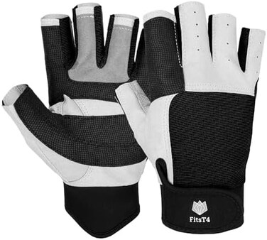 قفازات FitsT4 الرياضية للإبحار، ثلاثة أرباع الأصابع، مثالية للإبحار، وركوب اليخوت، والتجديف، وركوب قوارب الكاياك، وصيد الأسماك، والرياضات المائية الأخرى للرجال والنساء.