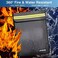MUBYE Fireproof Waterproof Money Document Bag - 15"x 11" Safe Zipper Bags with Reflective Strip, FireWater Proof Storage Organizer Pouch for Important Documents Holder,File,Cash,Passport,Tablet (Black