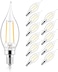 Sigalux Candelabra LED Light Bulbs Dimmable, E12 40 Watt Chandelier CA10 Flame Tip Candle 2700K Warm White,300LM E12 Bulb for Chandeliers, Ceiling Fan, Pendant, 12 Pack