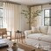 JINCHAN Linen Beige Curtains for Living Room Farmhouse Rod Pocket Back Tab Light Filtering Window Drapes 2 Panels for Bedroom Patio Door Curtains 2 Panels(W127 cmxL305cm, Crude