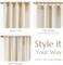 JINCHAN Linen Beige Curtains for Living Room Farmhouse Rod Pocket Back Tab Light Filtering Window Drapes 2 Panels for Bedroom Patio Door Curtains 2 Panels(W127 cmxL305cm, Crude