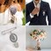 Yolev 1PCS Wedding Bouquet Photo Charm DIY Pin Brooch Making Kit Single Lacy Frame Wedding Charm Oval Glass Cabochons Picture Frame with Pendant for Wedding Shower Bride