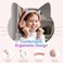 LOBKIN Bluetooth 5.3 Kids Headphones with Bag - RGB LED Light Up Cat Ears Foldable Adjustable On-Ear Headset Support Wireless or 3.5mm Wired Mode for ToddlerGirlsBoys Teens (Pink