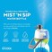 زجاجة مياه O2COOL Mist 'N Sip، وظيفتان في زجاجة واحدة: رذاذ وشرب، مع فوهة علوية مانعة للتسرب (أزرق مصبوغ).