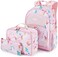 mommore Kids Backpack Set, Unicorn Backpack for Girls Lightweight Elementary Bookbag for Students School backpack for Children with Chest Strap Water Resistant,3pcs pink