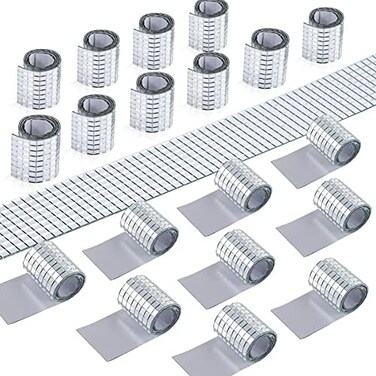 PP OPOUNT 9440 PCS Self Adhesive Mirror Mosaics Sheets, 5 x 5 mm Silver Mirrors Mosaic Square Glass for Craft,Home Decorations