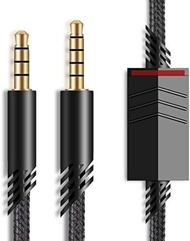 MJKOR Replacement for Astro A40 Inline Mute Cable Cord, Mute Function Audio Aux Gaming Wire Compatible with Astro A40 Headsets (2 Meter, Nylon Braided