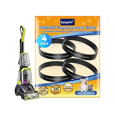 KEEPOW ProHeat 2X Revolution Belts Compatible with Bissell ProHeat 2X Revolution Pet Pro Carpet Vacuum Cleaner 1986, 2987, 1548F, 1550, 1551, 1964, 2007, 2007P, 4 Pack, Parts1606428