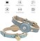 Nina Woof Cupertino Dog Collars, HarnessesLeashes Made from Vegan Leather with Dog Tracker Device Holder Adjustable Dog Collar (Extra Small, Blue