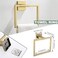 TQKAG Brushed Gold Bathroom Towel Bar Sets Premium Stainless Steel 4-Piece Bathroom Hardware Set Wall Mounted Square Bathroom Accessories Kit