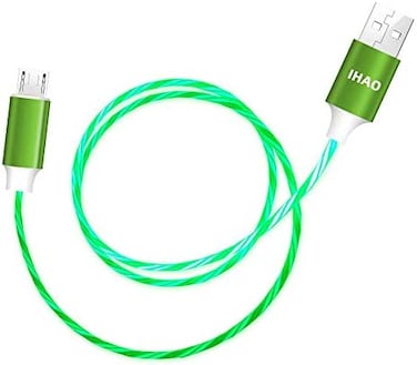 IHAO Micro USB to USB A Android Phone Charger Cable Fast Charging High Data Speed Visible LED Current Flowing for All Micro USB Device-Green/39 Inches&hellip;