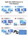 موزع HDMI من WARRKY بدقة 4K، منفذ HDMI 1x2 لنسخ/عكس الشاشة، موزع HDMI بمدخل واحد ومخرجين [هيكل معدني، كابل HDMI مضفر بطول 1.1 متر، مؤشرات LED]، موزع يعمل بمنفذ USB-C، مصدر واحد لشاشتين متطابقتين