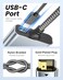 موزع HDMI من WARRKY بدقة 4K، منفذ HDMI 1x2 لنسخ/عكس الشاشة، موزع HDMI بمدخل واحد ومخرجين [هيكل معدني، كابل HDMI مضفر بطول 1.1 متر، مؤشرات LED]، موزع يعمل بمنفذ USB-C، مصدر واحد لشاشتين متطابقتين