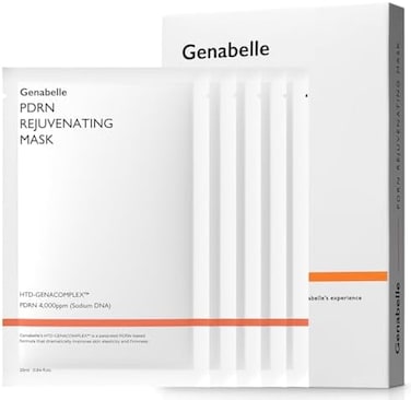 Genabelle PDRN Rejuvenating Mask Sheet - Lightweight Glass SkinToning Mask Sheet wth PDRN, Niacinamide, Hyaluronic Acid, To Deeply Hydrate, Cool, and Visibly Plump the Skin, 0.84 fl oz* 5ea