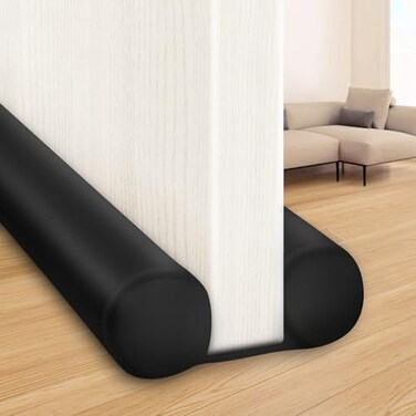 MAXTID Large Door Draft Stopper for Bottom of Doors 36&rdquo; Under Door Draft Noise Blocker Black Gap Stoppers Door Draft Guard for Bottom of Doors Adjustable Door Sweep Draft Seal Home Essentials Gadgets