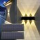 Mrzxy Solar Lights Outdoor 3000K Warm Aluminum Waterproof Dusk to Dawn Lighting Wall Sconce Up Down for Outside, Fence, Walkway, Porch, Deck