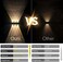 Mrzxy Solar Wall Lights Outdoor Aluminum Sconce Spot Lens 3000K LED Up and Down Waterproof Solar Lights for Outside, Porch, Garage Door