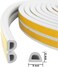 UPSEN Sealing Tape for Doors Windows, 10 m Door Seal, Self-Adhesive Window Seal, Anti-Collision Sealing Strips, Rubber Foam Seal Strips, Sound Insulation, White