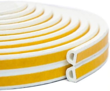UPSEN Sealing Tape for Doors Windows, 10 m Door Seal, Self-Adhesive Window Seal, Anti-Collision Sealing Strips, Rubber Foam Seal Strips, Sound Insulation, White