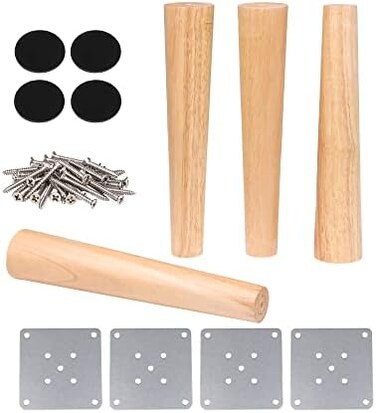Doublelife Furniture Legs 12 Inch 4PCS Sofa Wood Color Tapered Reliable Wood Cabinets Sofa Feet