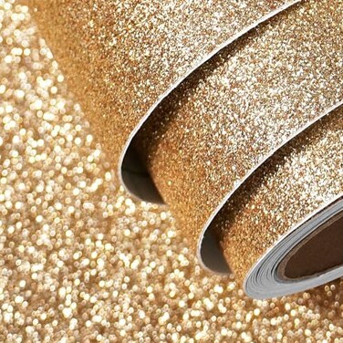 FunStick 15.8"x240" Champagne Gold Glitter Contact Paper Peel and Stick Glitter Wallpaper Self Adhesive Sparkly Gold Wall Paper Decor Fabric Removable Wallpaper for Room Walls Dresser Desk DIY Crafts
