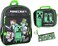 Bioworld Minecraft Backpack Set with Detachable Lunch Box 16" 4 Piece Set, Multicolor, One Size