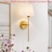 KUAUGST Wall Sconces Sets of 2, Retro Industrial Wall Lamps, Bathroom Vanity Sconces Wall Lighting with White Fabric Shade, Suitable for Bedroom Living Room Corridor Kitchen