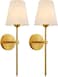 KUAUGST Wall Sconces Sets of 2, Retro Industrial Wall Lamps, Bathroom Vanity Sconces Wall Lighting with White Fabric Shade, Suitable for Bedroom Living Room Corridor Kitchen