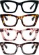 REAVEE Oprah Style Reading Glasses for Women, Blue Light Blocking Cute Oversized Square Computer Readers Spring Hinge