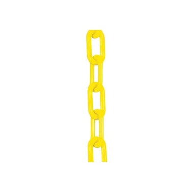 Mr. Chain Plastic Barrier Chain, 1.5" Diameter, 100' Length, Yellow