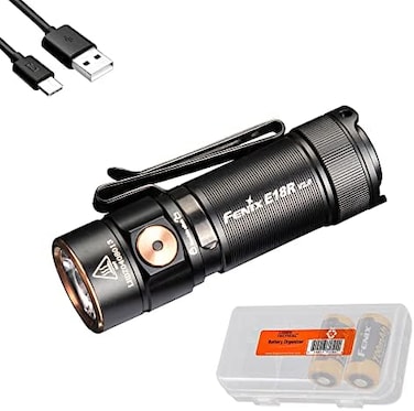 Fenix E18R V2.0 1200 Lumens EDC USB-C Rechargeable Flashlight with 2X ARB-L16 and a Lumentac Organizer