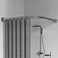 Riyidecor Adjustable Corner Shower Curtain Rod (29.5-37.4" x 29.5-37.4", Stretchable L Shaped Curved Shower Curtain Rod, Drill Free Install, No Drill for Bathroom, Bathtub, Clothing Store
