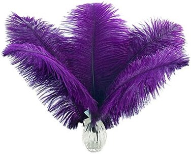 Ballinger Purple Ostrich Feathers Bulk - 24Pcs 10-12inch Feathers for Vase, Party Centerpieces Mardi Gras and Home Decor