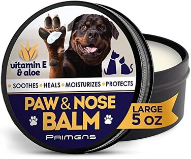 Primens Natural Revitalizing Dog Paw Pad BalmNose - Lick Safe Moisturizer for Cracked Paws Protection, Nourish Repair Damage, Dryness, Heat, Winter Snow With Vitamin EAloe - 140g Pet Cat Dogs Wax