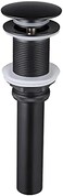 KES Bathroom Sink Drain Without Overflow Vessel Sink Lavatory Vanity Pop Up Drain Stopper Matte Black, All Metal Rustproof Brass and 304 Stainless Steel, S2008D-BK