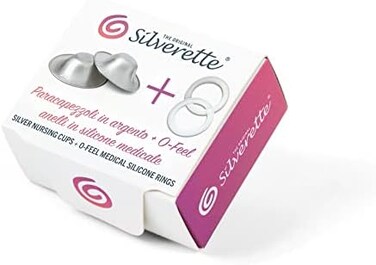 SILVERETTE The Original Silver Nursing Cups - Soothe and Protect Your Nursing Nipples -Made in Italy (RegularO-Feel
