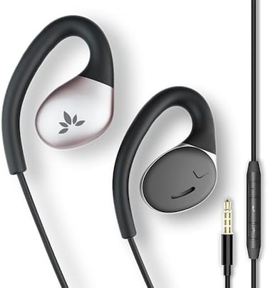Avantree Resolve - 3.5mm Aux Wire Open Ear Earphones - MicrophoneVolume Control, Designed for Size S/M Ears, Compatible with Traditional Tablet PC Phones, Wired Headphones with Hook
