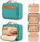 COOSKY Travel Hanging Toiletry Bathroom Bag for Women, Cruise Ship Essentials, with Jewelry Organizer, Extra Large Makeup Dopp Kit, Waterproof Cosmetic Bags, Toiletries Kit Set with Trolley Belt, Blue