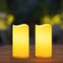 TFROSIM Solar Candles Outdoor Waterproof, 3" x 6" Ivory White Flameless Candles, Dusk to Dawn Light Sensor, LED Rechargeable Pillar Solar Candles for Outdoor Lanterns, Patio Decor, Set of 2