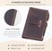 Robrasim Leather Binder Budget with Cash Envelopes, Handmade Leather A6 Binder for Money Saving Planner, Cash Envelopes for Budgeting, Money Organizer for Cash - Coffee