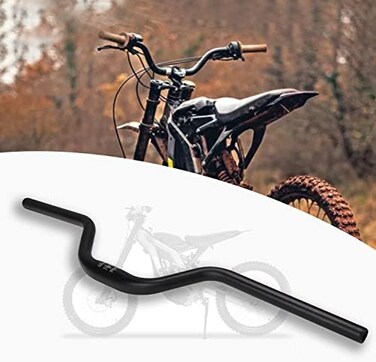 JFG RACING Sur Ron Handlebar,7075 Aluminum 7/8" 22MM and 31.8mm Dirt Bike Handle Bar Heightened for Sur Ron/Surron/Light Bee/X160/X260 Most of Bicycle Motorcycle Dirt Bike Motocross - Black