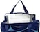 Kate Spade New York Blue Portable Soft Cooler Lunch Bag, Thermal Tote with Silver Insulated Interior Lining and Storage Pocket, Joy Dot