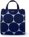 Kate Spade New York Blue Portable Soft Cooler Lunch Bag, Thermal Tote with Silver Insulated Interior Lining and Storage Pocket, Joy Dot